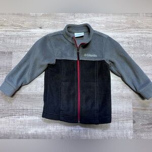 Columbia Gray Fleece Jacket with Red Zipper